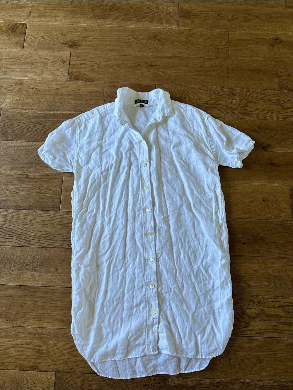 J.Crew 100% Linen White Shirt Dress XS